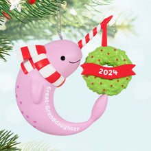 Load image into Gallery viewer, Great-Granddaughter Narwhal 2024 Ornament
