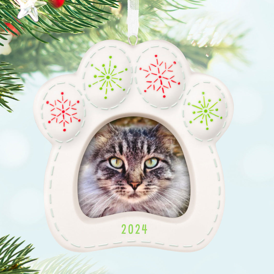 Pretty Kitty 2024 Porcelain Photo Frame Ornament