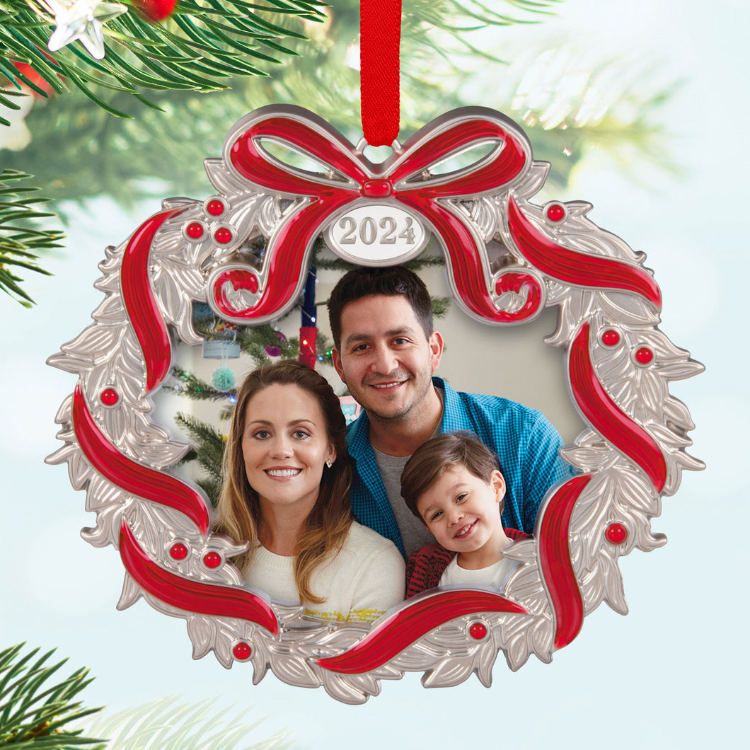Our Family Christmas 2024 Metal Photo Frame Ornament