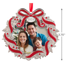 Load image into Gallery viewer, Our Family Christmas 2024 Metal Photo Frame Ornament

