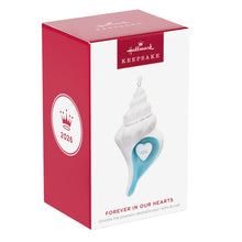 Load image into Gallery viewer, White and Blue Shell Keepsake Ornament
