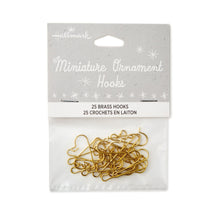 Load image into Gallery viewer, Mini Brass Ornament Hooks, Set of 25,
