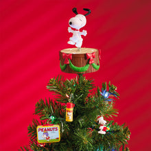 Load image into Gallery viewer, Mini The Peanuts® Gang Dancing Snoopy ShowToppers Musical Tree Topper With Light, 4"
