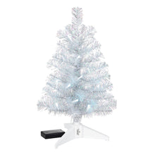 Load image into Gallery viewer, Miniature Silver and White Pre-Lit Christmas Tree, 18.75&quot;

