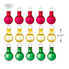Load image into Gallery viewer, Mini Festive Red, Gold and Green Glass Ornaments, Set of 15
