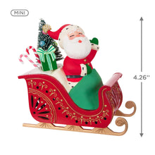 Load image into Gallery viewer, DELAYED ARRIVAL -Mini Vintage Santa ShowToppers Musical Tree Topper With Light, 4.26”
