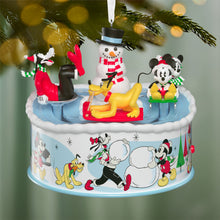 Load image into Gallery viewer, Disney Mickey and Friends Sledding Season Musical Ornament With Light and Motion

