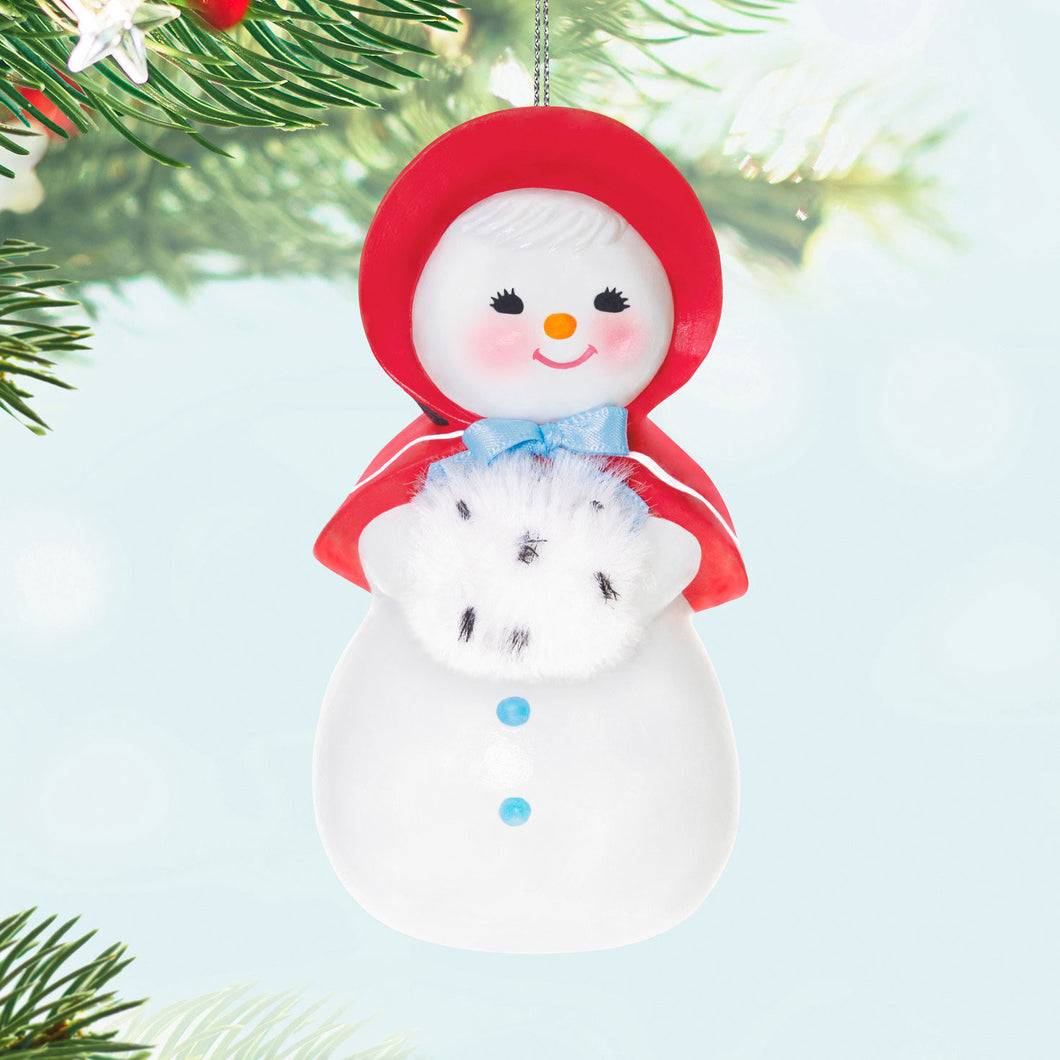 LIMITED QUANTITY -Sweet Snow Girl Porcelain Ornament