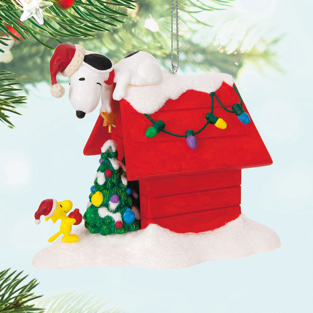 The Peanuts® Gang Deck the Doghouse Musical Ornament With Light