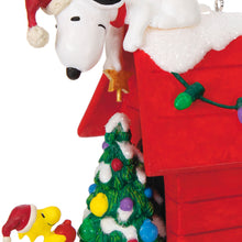 Load image into Gallery viewer, The Peanuts® Gang Deck the Doghouse Musical Ornament With Light
