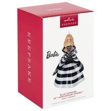 Load image into Gallery viewer, Barbie™ 65th Anniversary Blue Sapphire Porcelain and Fabric Ornament
