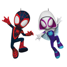 Load image into Gallery viewer, Marvel Spidey and His Amazing Friends Spin and Ghost-Spider Ornaments, Set of 2
