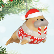 Load image into Gallery viewer, Mini Festive Flippered Friend Ornament, 0.85&quot;
