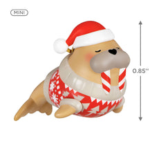 Load image into Gallery viewer, Mini Festive Flippered Friend Ornament, 0.85&quot;
