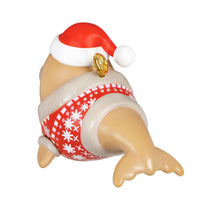 Load image into Gallery viewer, Mini Festive Flippered Friend Ornament, 0.85&quot;
