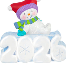 Load image into Gallery viewer, Mini A Snowy 2026 Ornament With Light, 1.25"
