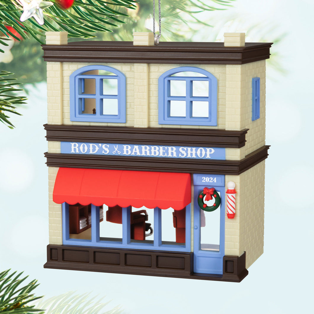 Nostalgic Houses and Shops Rod's Barbershop 2024 Ornament- 41st in the Nostalgic Houses and Shops Series
