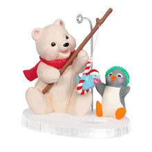 Load image into Gallery viewer, Snowball and Tuxedo Fishing Friends Ornament- 24th in the Snowball and Tuxedo Series
