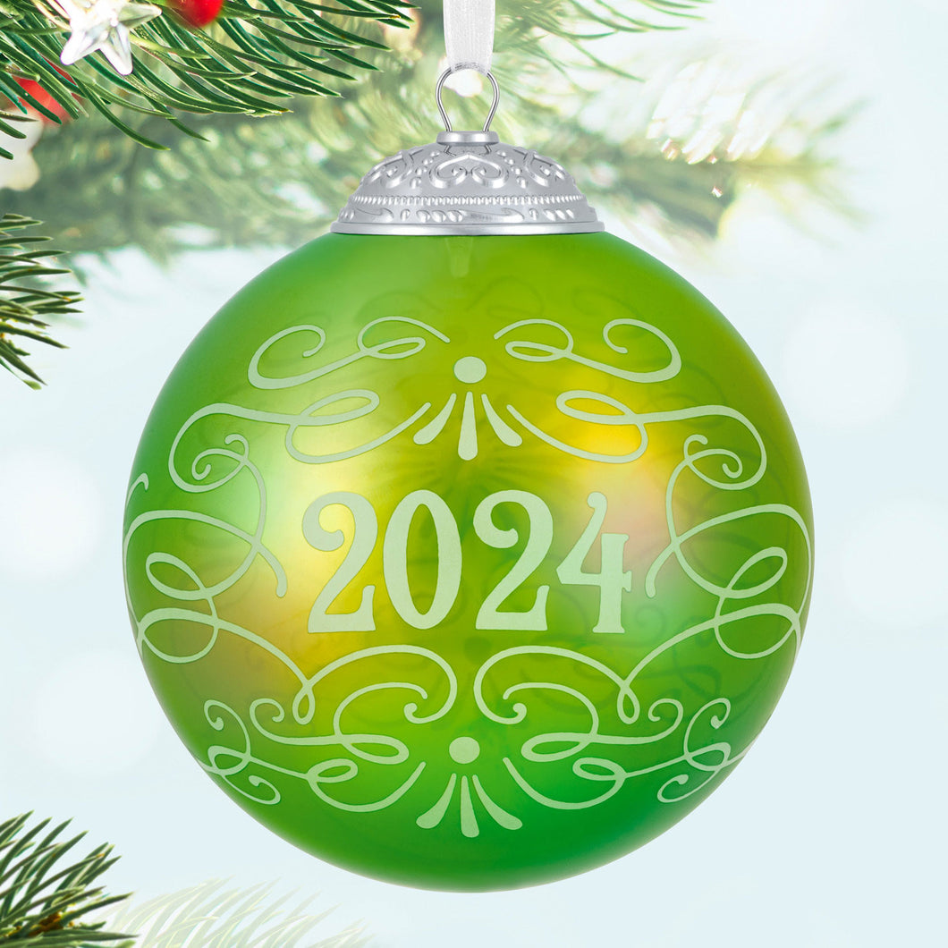 Christmas Commemorative 2024 Glass Ball Ornament- 12th in the Christmas Commemorative Series