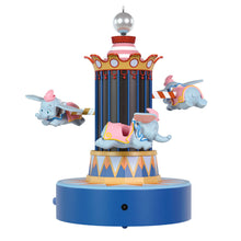 Load image into Gallery viewer, Disney Parks Memories 70 Years of Disneyland Dumbo the Flying Elephant Musical Ornament With Light and Motion - 1st in Disney Park series
