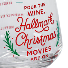 Load image into Gallery viewer, Hallmark Channel Movie Pours Stemless Wine Glass, 16.5 oz.
