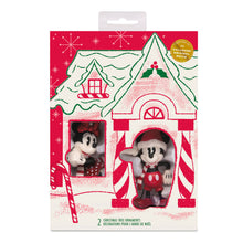 Load image into Gallery viewer, Hallmark + Disney Holiday Ever After Mickey and Minnie Hallmark Ornaments, Set of 2
