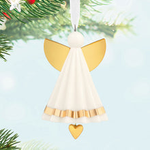 Load image into Gallery viewer, Small White and Gold Angel Keepsake Ornament
