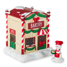 Load image into Gallery viewer, Magic Snowman Village Musical Bakery and Baker Tabletop Decorations With Light, Set of 2
