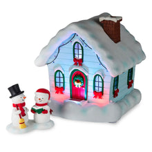 Load image into Gallery viewer, Magic Snowman Village Musical Christmas House and Carolers Tabletop Decorations With Light, Set of 2
