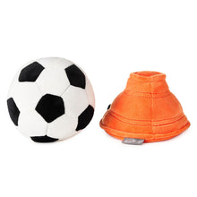Load image into Gallery viewer, Better Together Soccer Ball and Orange Cone Magnetic Plush Pair, 5" H
