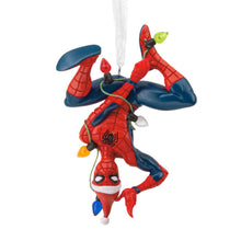 Load image into Gallery viewer, Marvel Spider-Man Hanging From Lights Hallmark Ornament

