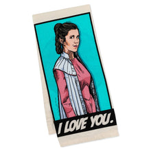 Load image into Gallery viewer, NEW-Star Wars Han and Leia Illustrated Tea Towel

