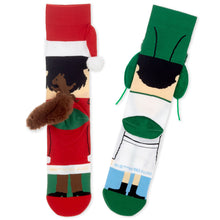 Load image into Gallery viewer, National Lampoon&#39;s Christmas Vacation™ Clark and Eddie Novelty Socks, 2 Pair
