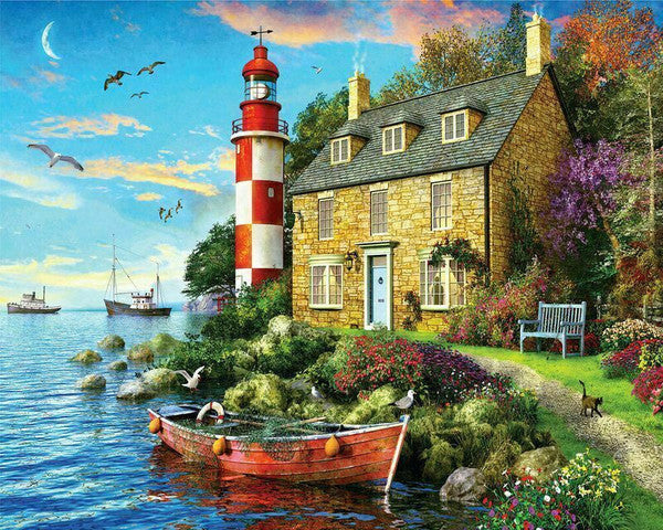 The Cottage Lighthouse 1000 Piece Jigsaw Puzzle