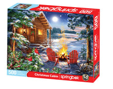 Load image into Gallery viewer, Christmas Cabin 500 Piece Jigsaw Puzzle
