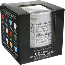 Load image into Gallery viewer, January - 11 oz - 100% Soy Wax Reveal Candle with Birthstone Scent: Tranquility  NEW!
