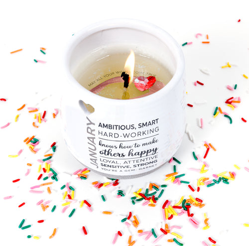 January - 11 oz - 100% Soy Wax Reveal Candle with Birthstone Scent: Tranquility  NEW!
