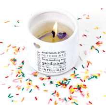 Load image into Gallery viewer, February - 11 oz - 100% Soy Wax Reveal Candle with Birthstone Scent: Tranquility  NEW!
