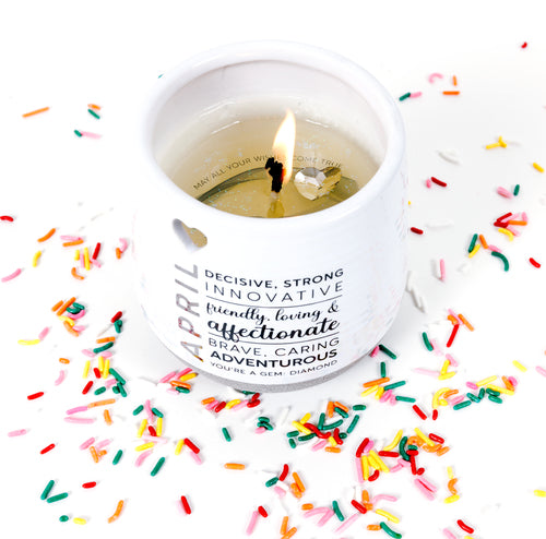 April - 11 oz - 100% Soy Wax Reveal Candle with Birthstone Scent: Tranquility