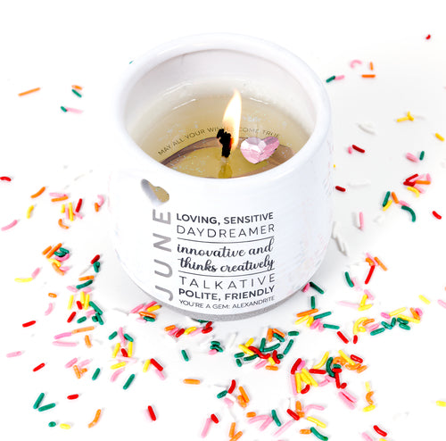 June - 11 oz - 100% Soy Wax Reveal Candle with Birthstone Scent: Tranquility