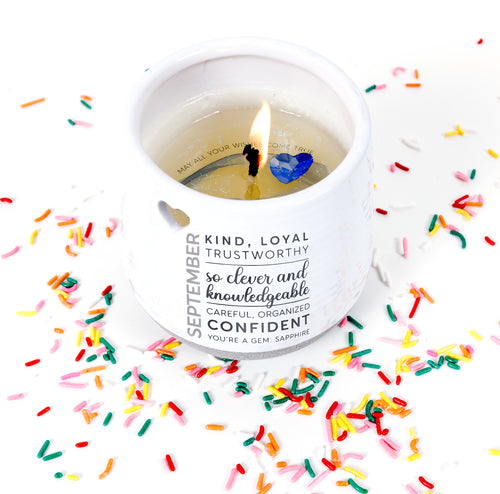 September - 11 oz - 100% Soy Wax Reveal Candle with Birthstone Scent: Tranquility  NEW!