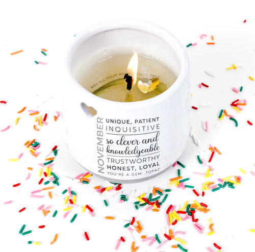 November - 11 oz - 100% Soy Wax Reveal Candle with Birthstone Scent: Tranquility  NEW!