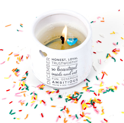 December - 11 oz - 100% Soy Wax Reveal Candle with Birthstone Scent: Tranquility  NEW!