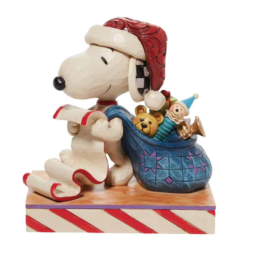 Santa Snoopy with List and Bag