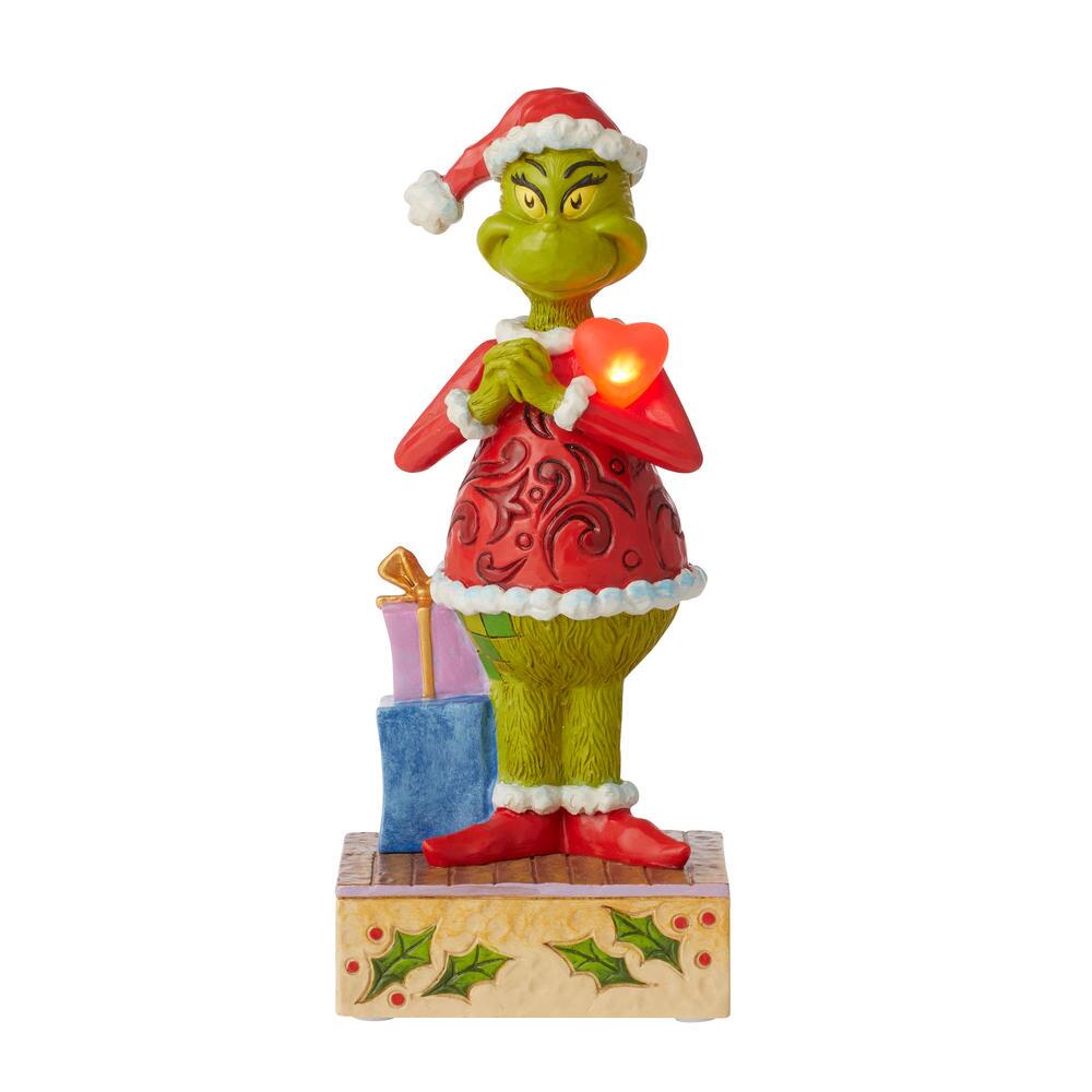 Grinch with Large Blinking Heart