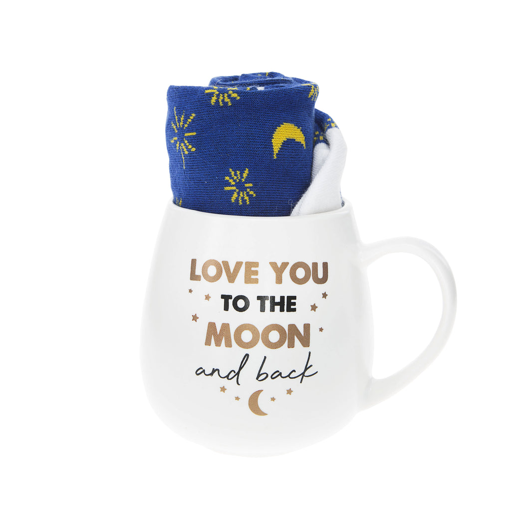 Love you to the moon and back - 15.5 oz Mug and Sock Set