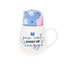 Load image into Gallery viewer, One cat short of crazy - 15.5 oz Mug and Sock Set
