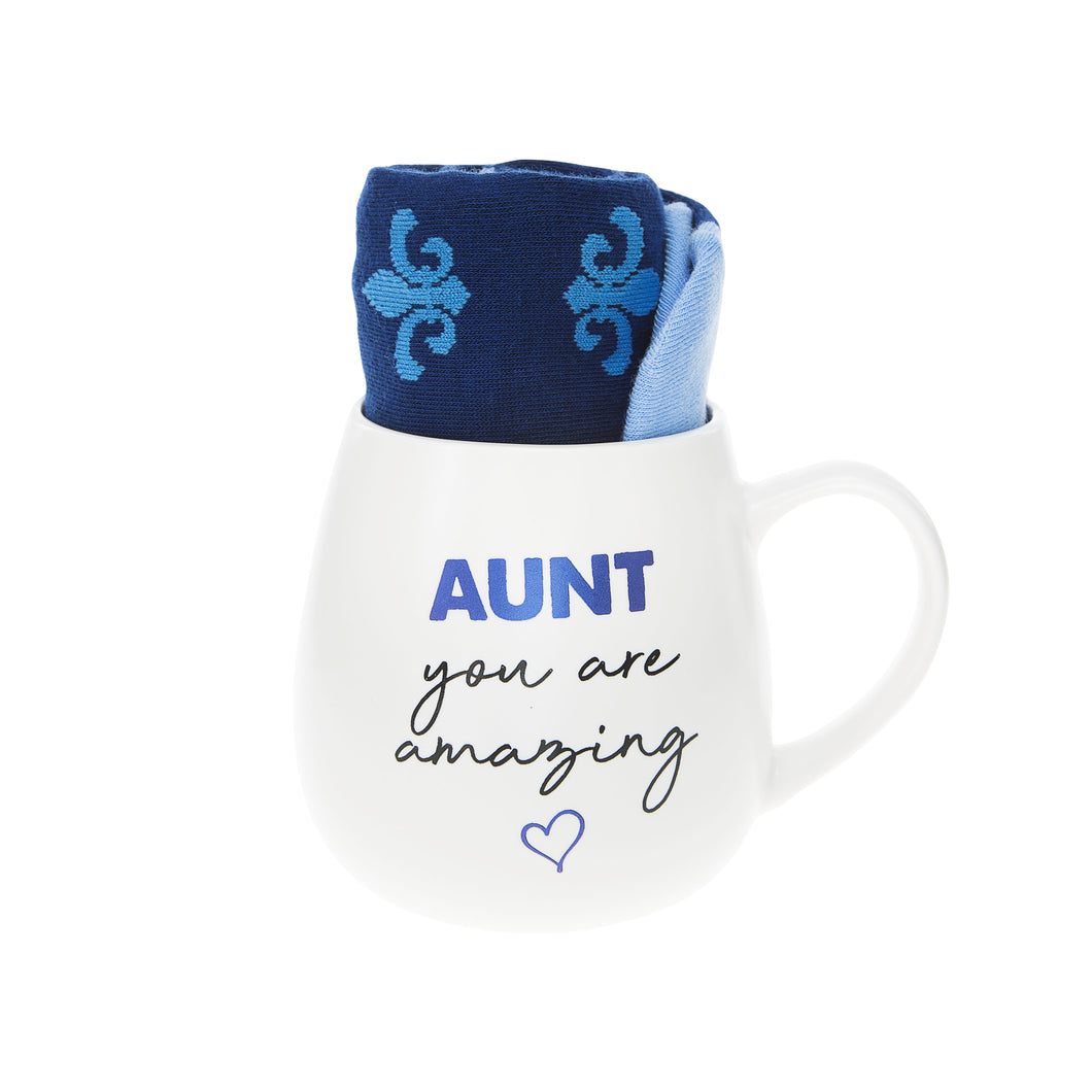 Aunt you are amazing - 15.5 oz Mug and Sock Set
