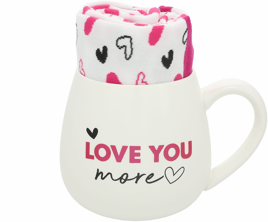 Love You More - 15.5 oz Mug and Sock Set