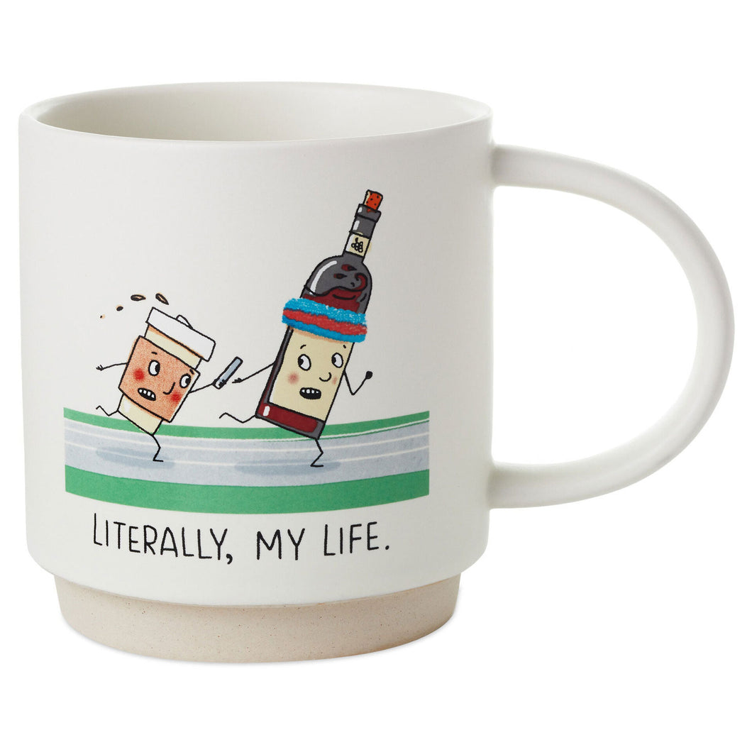 Coffee and Wine Relay Funny Mug, 16 oz